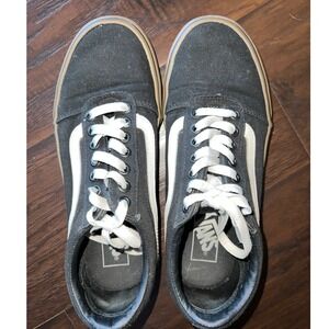 Vans Old Skool Black White Gum Sole Sneakers Men's Size 7 Classic Skate Shoes